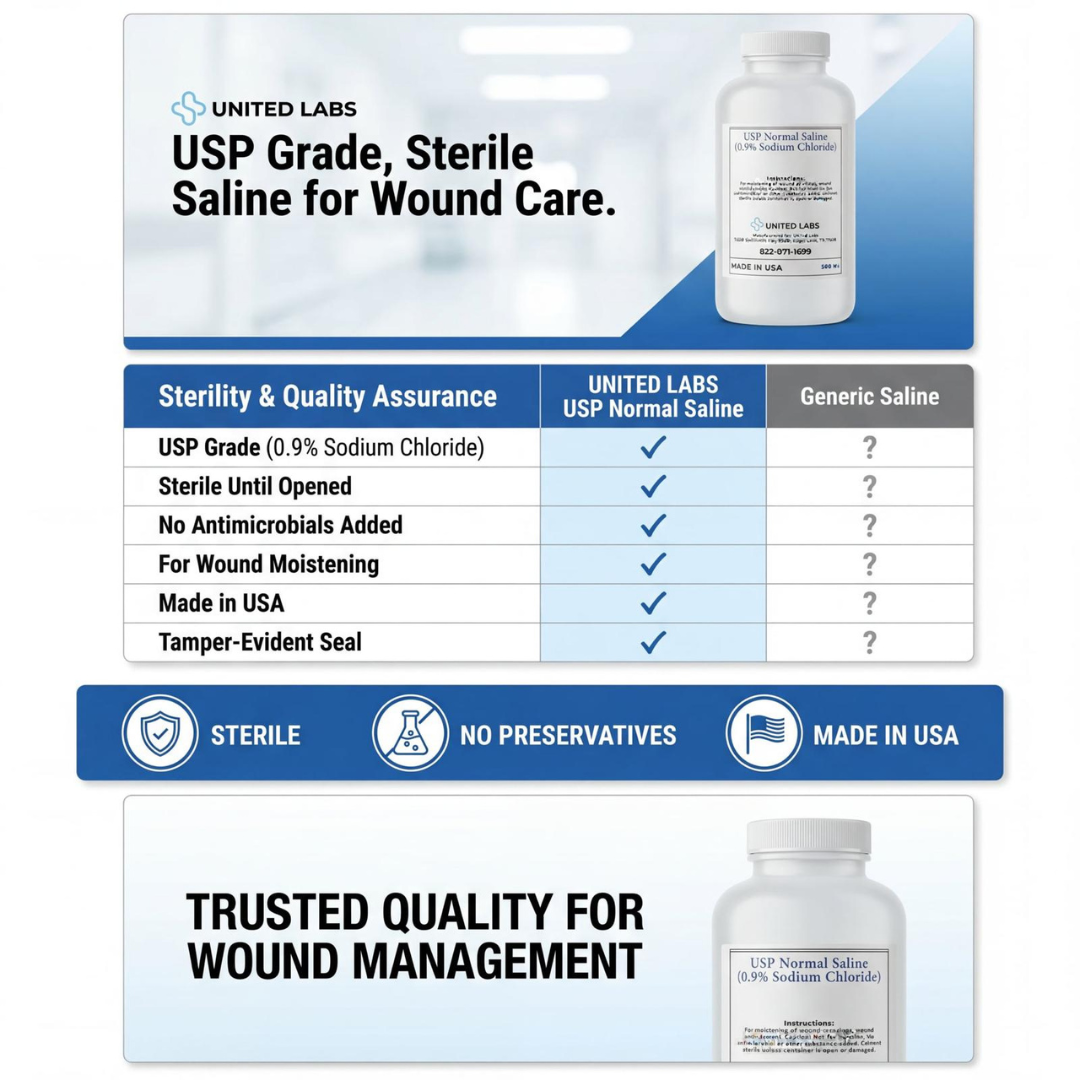 Sterile Saline Solution (0.9% Sodium Chloride) β Pack of 2 (500ml Each)