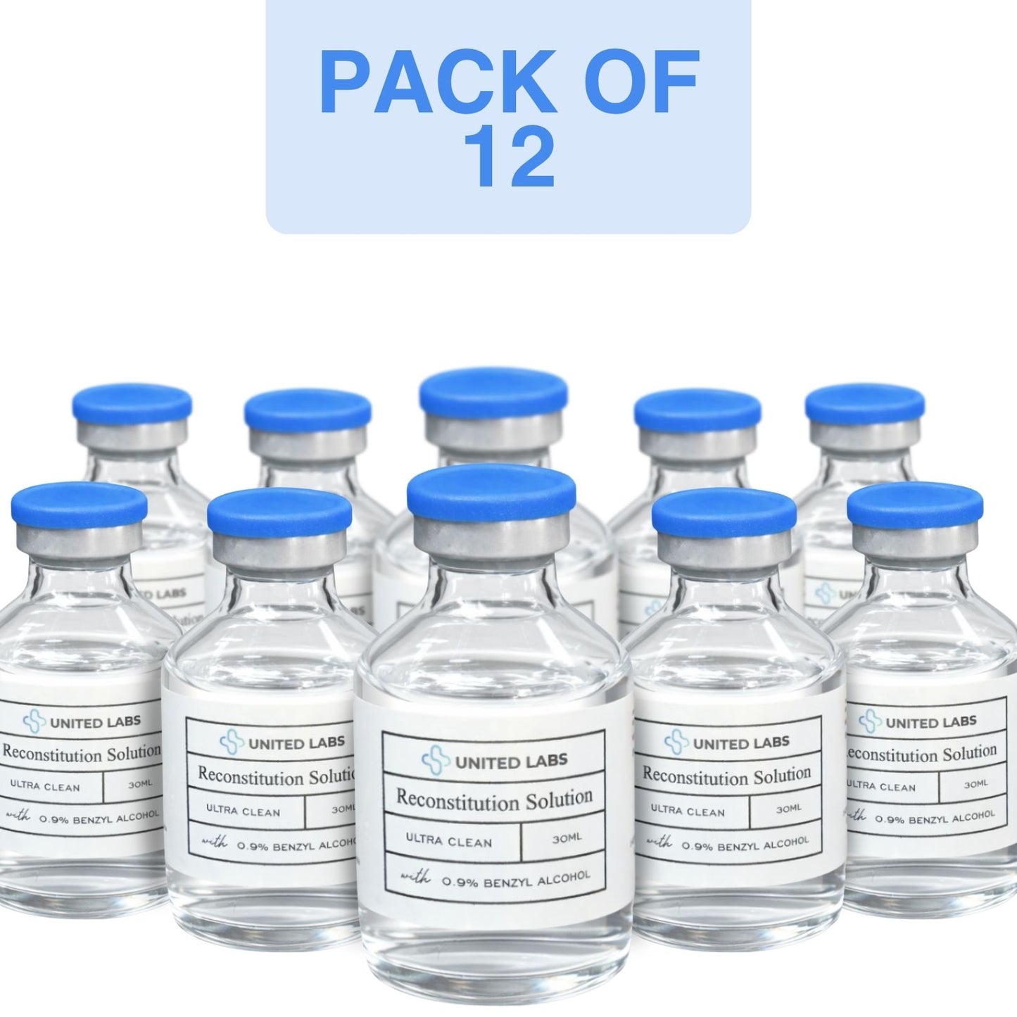 30ml United Labs Recon Solution (0.9% BA Water) – Pack of 12 Glass Vials | Made in USA