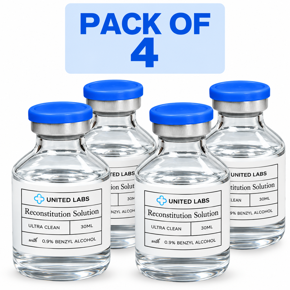 30ml United Labs Recon Solution (0.9% BA Water) – Pack of 4 Glass Vials | Made in USA