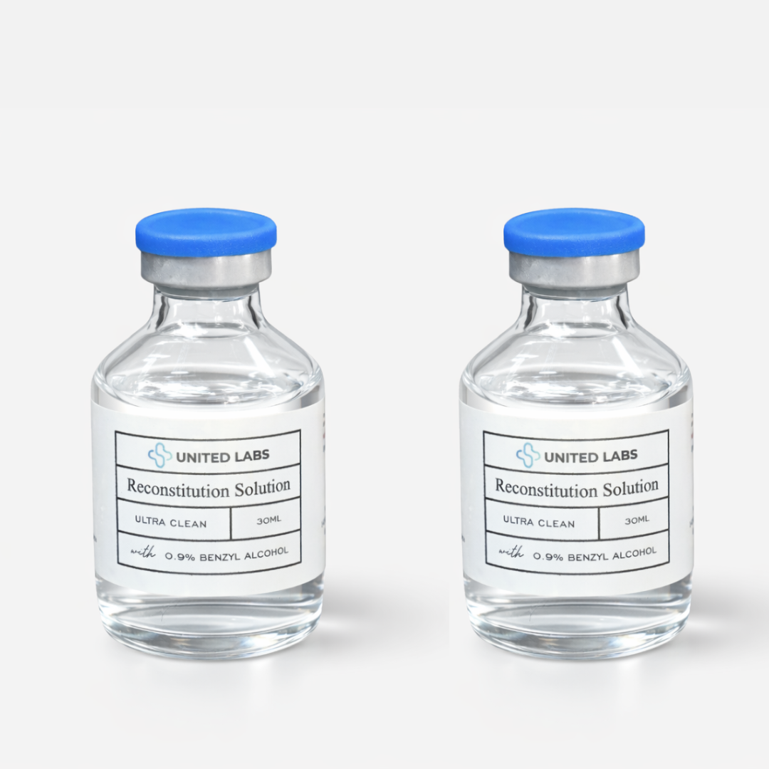 30 ml Reconstitution Solution (BAC Water) – Pack of 2 Glass Vials | Made in USA | Laboratory Use Only