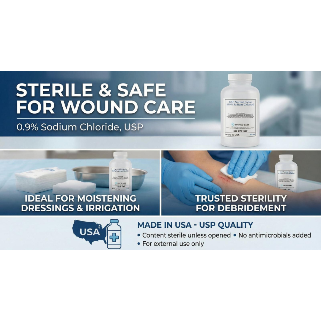 Sterile Saline Solution (0.9% Sodium Chloride) – Pack of 2 (500ml Each)